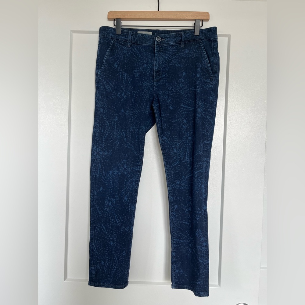 AG Adriano Goldschmied Tristan Trouser Jeans 30R Blue Patterned Slim Fit